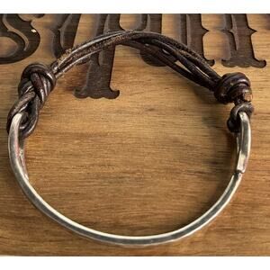 Retired James Avery Sterling & Leather As You Wish Bracelet Charms Can Be Added